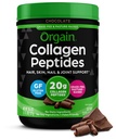 Orgain Zhydrolizowane Peptydy z peptydów w proszku dla kobiet i mężczyzn, Czekolada, 20g Kolagen z trawy - Włosy, Skóra, Nail, & Suplement wsparcia wspólnego, Paleo & Keto, Non-GMO, Typ I i III, 1lb