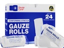 Gaza Rolls Pack z 24 - Premium Jakość Lint i Latex- Free 4 cali x 4.1 Jardy Konfigurowanie Stretch Bandaże Zaprojektowane dla skutecznej opieki nad ranami & Comfort - Idealny do stosowania jako zawijania Mummy