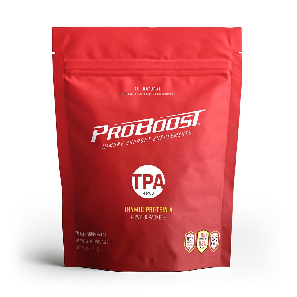Pakiety proszkowe z białkiem tymiankowym A (4 McG TPA) - Suplement do systemu immunologicznego - Formuła wszystkich naturalnych, nieGMO - 30 Pakiety