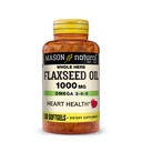 MASON NATURAL Flaxseed Oil 1000mg - Omega 3- 6- 9 Softgels for Heart Health - Cold- Pressed Whole Herb Supplement - Gluten- Free, Non-GMO, 100 Softgels