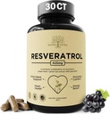 Quercetin & Resveratrol Supplement with Grape Seed - 425mg Herbal Antioksydant & Wellness Support - Polifenole i Mieszanka odżywcza dla zdrowia ogólnego, 30Ct