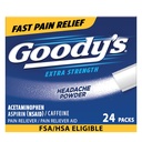 Ból głowy Goody 'ego Proszek Dodatkowa siła Ból Relief, Potrójne działanie Ból głowy Relief z aspiryną, Acetaminofen & Kofeina, 24 Hrabia