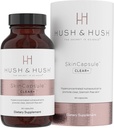 Cicho i cicho SkinCapsule ™ Clear +, Suplement do pielęgnacji skóry, Wegan, Trądzik Leczenie twarzy, Czyste suplementy Nutraceuticals, które zawierają witaminę A, Turmeric, Dandelion Root, Cynk - 60 Kapsułki