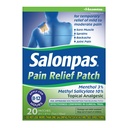 Salonpas Pain Relief Patch, 20 Count (Pack of 1), do 12 Hours Tymczasowa ulga łagodny ból, ból pleców, ból mięśni, szprychy, siniaki