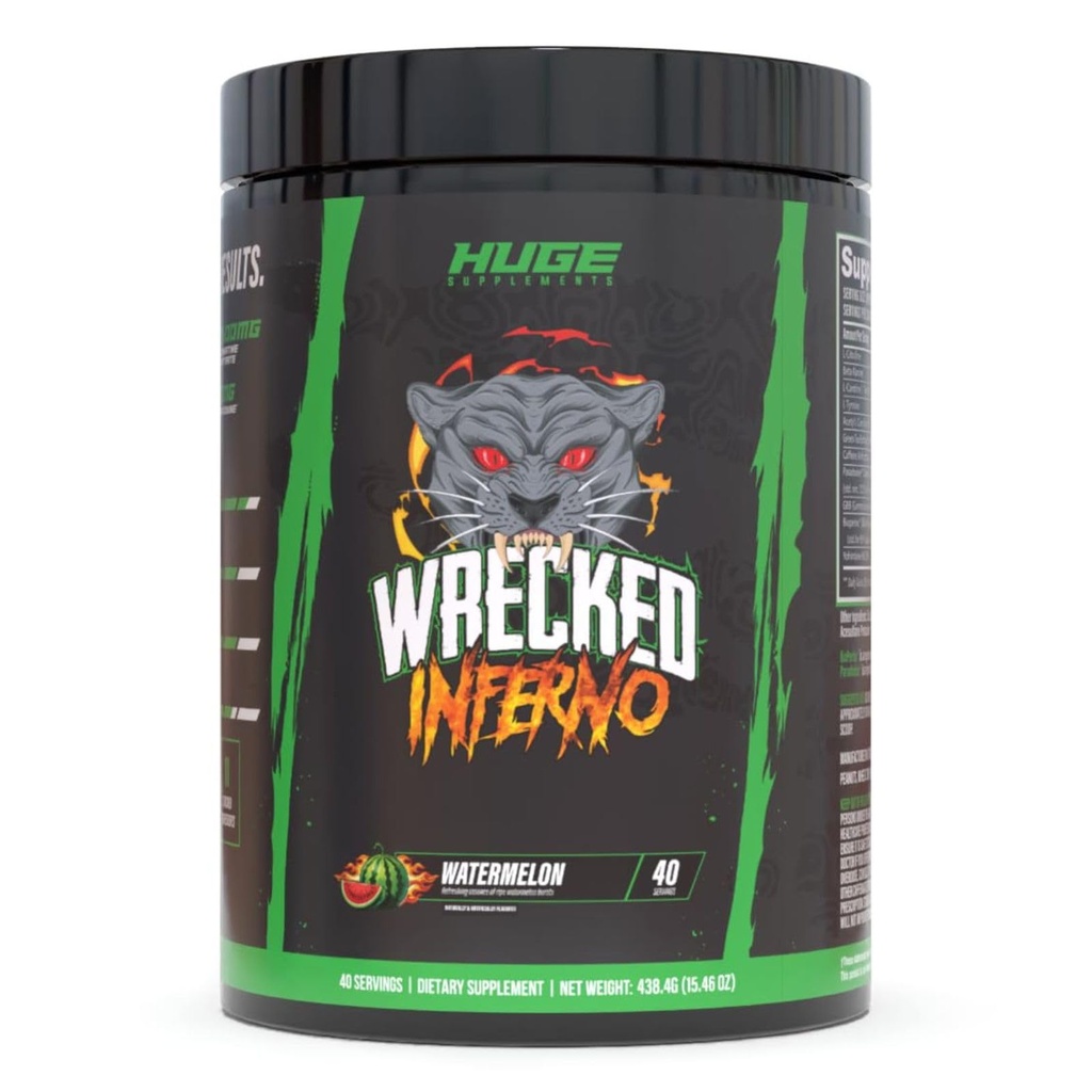 Wrecked Inferno - Termogeniczne przedtreningi dla mężczyzn i kobiet, Zwiększenie energii, Zwiększenie termogenezy & Metabolizm, Zwiększenie wydajności ćwiczeń - Zawiera L- Citrulina, L- Karnityna, Beta- Alanina & Więcej