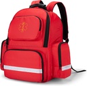 Trunab Pierwszy Responder Bag Back Back Pack Puste, Medical Emergency Zestawy przechowywania torba skok dla EMT, EMS, Policja, Strażacy, Oficerowie bezpieczeństwa - Opatentowany Design Red