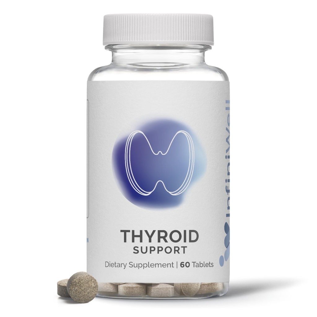 InfiniWell Thyroid Support Complex - Ukierunkowany suplement do tarczycy - Promowanie Hormon Signaling, Metabolic Health & Mitochondrial Energy Production - z jodu, Selenium & More (60 tabletek)