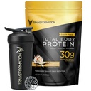 Transformacja Vanilla Protein Powder & Performance Izolacja Shaker Butelka 124; 30G Wielobiałkowa Supermieszanka 124; Kolagen Peptydy, Jajko Biały & Mieszanka roślin 124; MCT Olej 124; BCAA Amino Kwasy