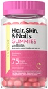 Carlyle Hair Skin and Nails Witaminy 124; 75 Gummies XI124; z Biotin i Collagen XI124; Gumy suplement dla kobiet XI124; Strawberry Flavor XI124; Non-GMO, Gluten Free