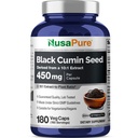 NusaPure Full Spectrum Black Cumin Seed 10: 1 Extract, 450 mg Equivalent to 4,500mg 180 Veggie Powder Caps Non-GMO, Vegan Non-Oily
