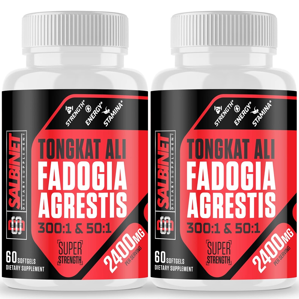 2400mg Fadogia Agrestis Tongkat Ali Supplements - Third Party Tested - 1400mg Fadogia Agrestis & 1000mg Tongkat Ali, maksymalna wytrzymałość, masa mięśniowa i parametry atletyczne, 2 opakowania