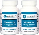 Witamina D3 Wysoka moc 5000 j.m. 100 Softgels na butelkę Opakowanie po 2