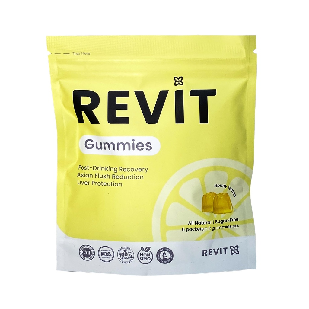 REVIT - Nagroda Winning Post- Picie Odzyskiwanie Gummy 124; Wsparcie i Odzyskiwanie Wątroby 124; DHM + Kurkumina + Ginger + Witaminy + Przeciwutleniacze 124; All- Naturalne 124; Wegetariańskie 124; Nie GMO
