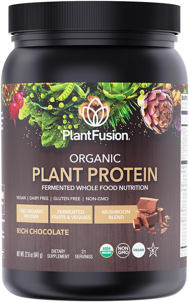 SOTRU Organic Vegan Protein Powder - Całość żywności, Białko roślin w proszku z Green Superfoods, Enzymy i Probiotyki - USDA Certified Organic, Non-GMO, Gluten- Free - Czekolada 18.5 oz, 21 Służenia