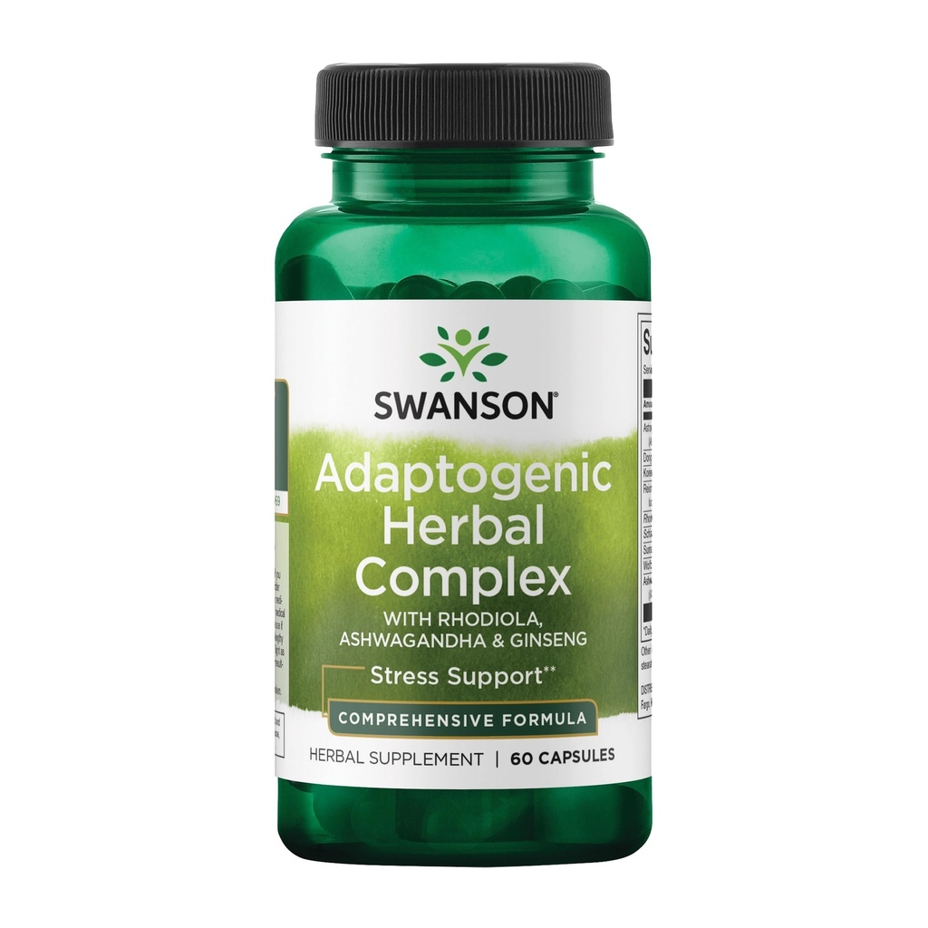 Swanson Rhodiola Ashwagandha Ginseng Complex Energy Immune Function Nerwowy system wsparcia ciśnienia Dostosowanie Herb Suplement 60 Kapsułki