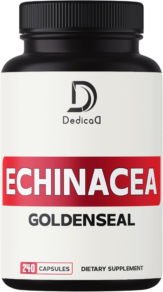 1000mg Echinacea Goldenseal Capsules- 240 Liczby dostaw 4 miesięcy - Wsparcie układu immunologicznego, Well- Being & Overal Health