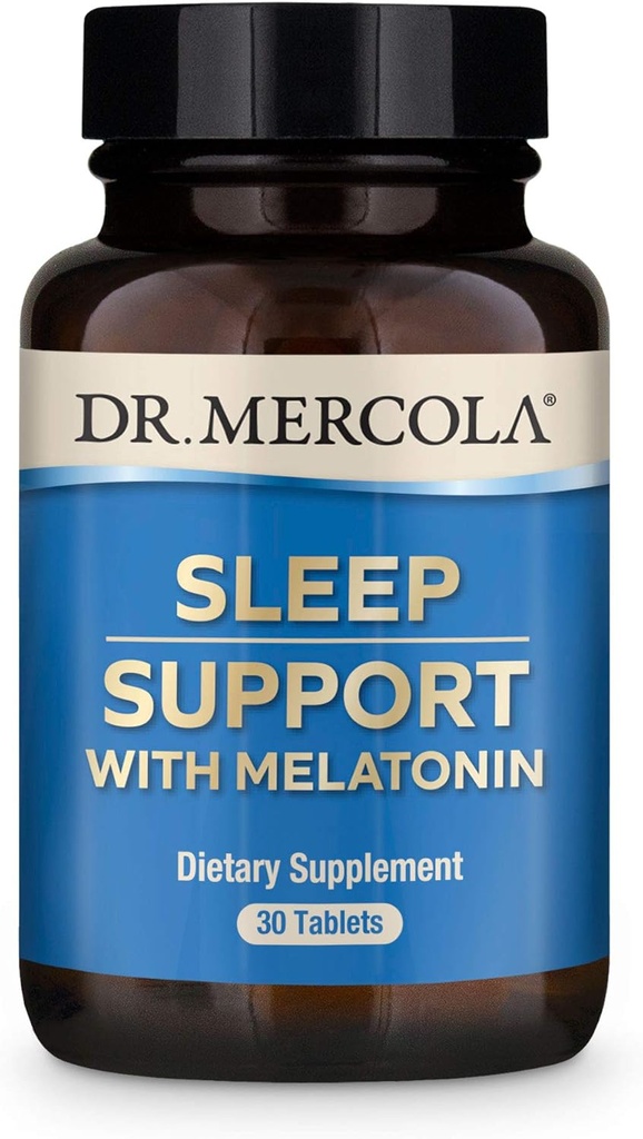 Dr. Mercola Melatonin Sleep Support, 30 Służenia (30 Tabletki) Nie GMO, Soy Free, Gluten Free