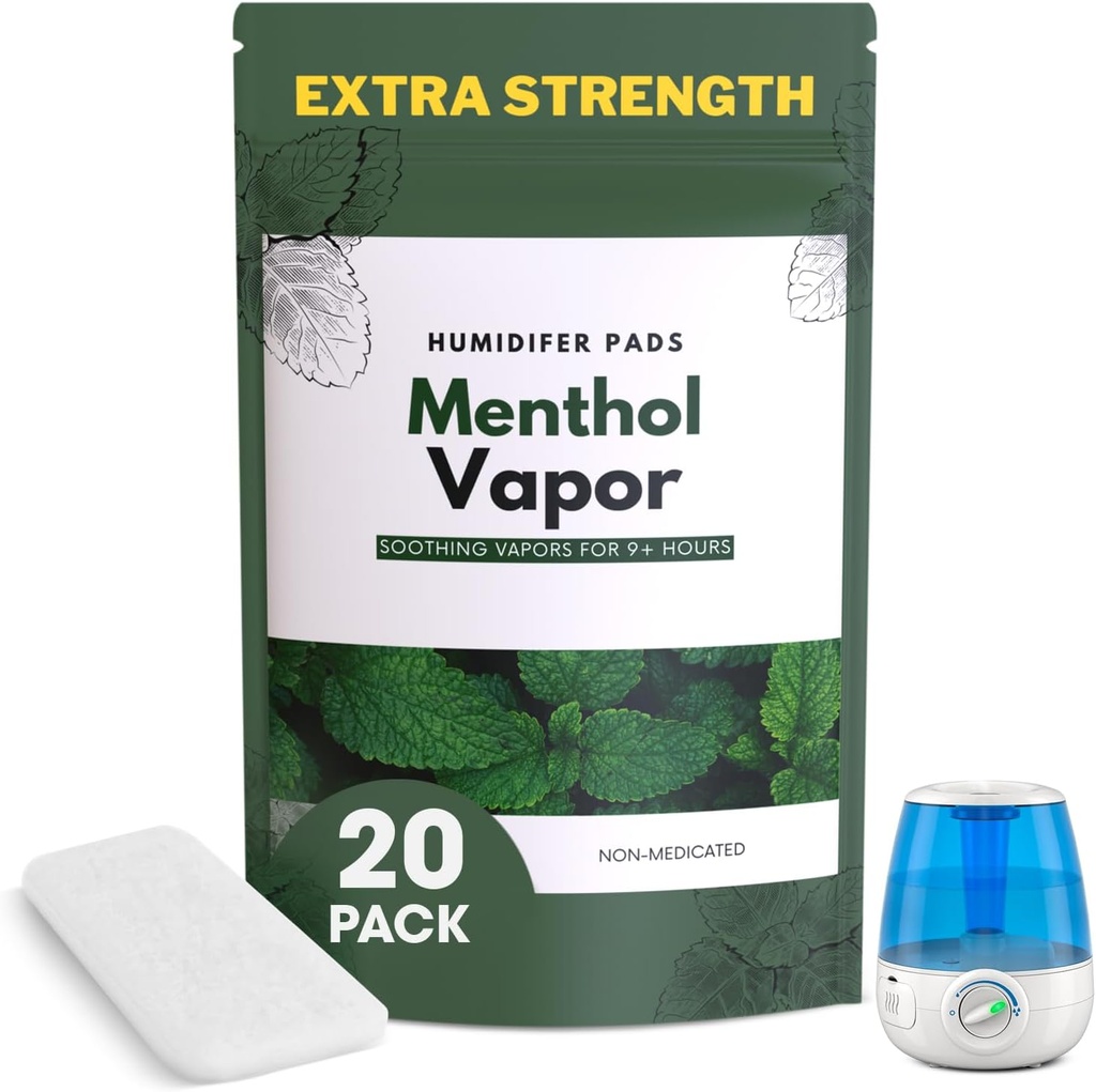 Ekstra wytrzymałość [20 Pack] Mentol Eukaliptus Humalyptus Pads - Universal Vapor Pads for All Vks, Żuraw, Inne modele - Vapopads Wymiana - Natural Waterless Vaporizers Pads - Zimny / Flu Objawy