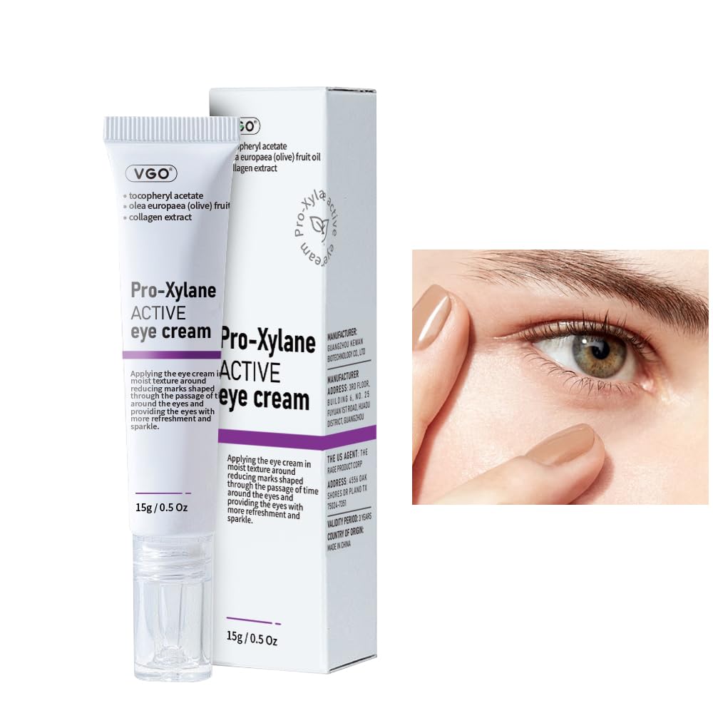 VGO Eye Cream 2% Pro- Xylane Eye Repair Cream for Dark Circles & Puffness Under Eyes, Pro Xylane + 6D Kwas hialuronowy do Firm Skin, Redukcja zmarszczek, Fine Lines, 15g / 0.5 Oz