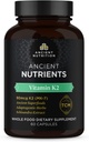 Ancient Nutrition witaminy K2 Suplement, K2- 90mcg K2, Zioła adaptacyjne, Aktywowane enzymy, Wspomaga funkcje sercowo-naczyniowe, Paleo & Keto Przyjazny, 60 Kapsułki