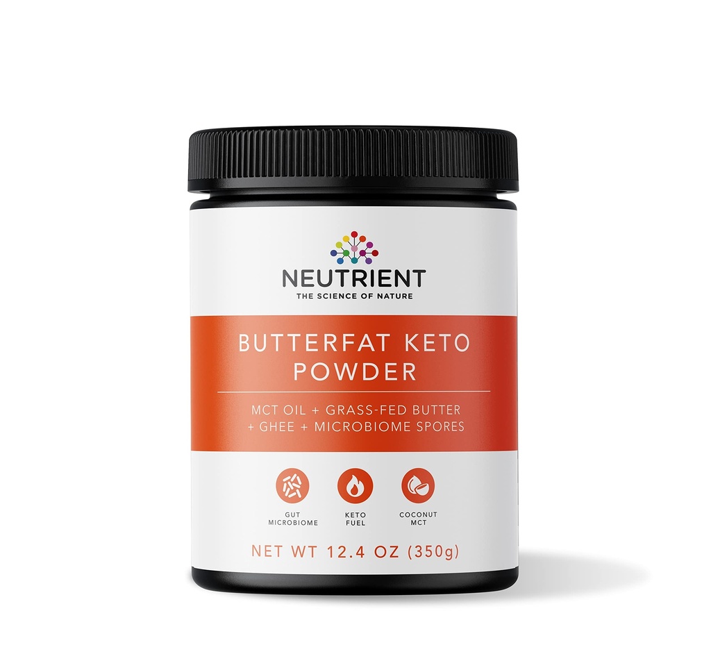 Neutrient Keto MCT Oil Powder Buffalo 124; z kokosem Sourced MCT Oil & Ghee z masłem paszowym trawy 124; Delicious Morning Keto Coffee Creamer for Ketosis Support Buffer 124; Paliwo do ciała i mózgu