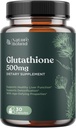 Glutation Tabletki do wybielania skóry dla mężczyzn i kobiet - Czysty suplement GSH 500 mg z naturalnego mleka Tistle Extract Silymarin - Przeciwutleniacz Wsparcie ALA - Wzmocnienie systemu immunologicznego przez Nature Bound