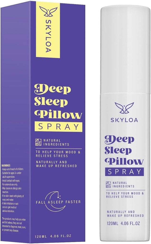 Spray na poduszkę głębokiego snu: Naturalna pomoc na sen z lawendą do relaksacji 120ml, 4 fl oz