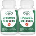 NAD + Suplement Liposomal NAD + Plus 800MG Nikotynamid Ribozyd Alternatywa dla energii komórek, Zdrowe starzenia i naprawy mięśni 120 Kapsułki Pakiet 2