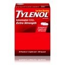 Tylenol Dodatkowa siła Acetaminofen Caplets, 500 mg, Ból Relief & Gorączka Reduktor na ból głowy, Ból pleców, zęba, Kurcze menstruacyjne & Ból, Przyjazne do podróży opakowania, 2-Caplet Pouches, 50 Count