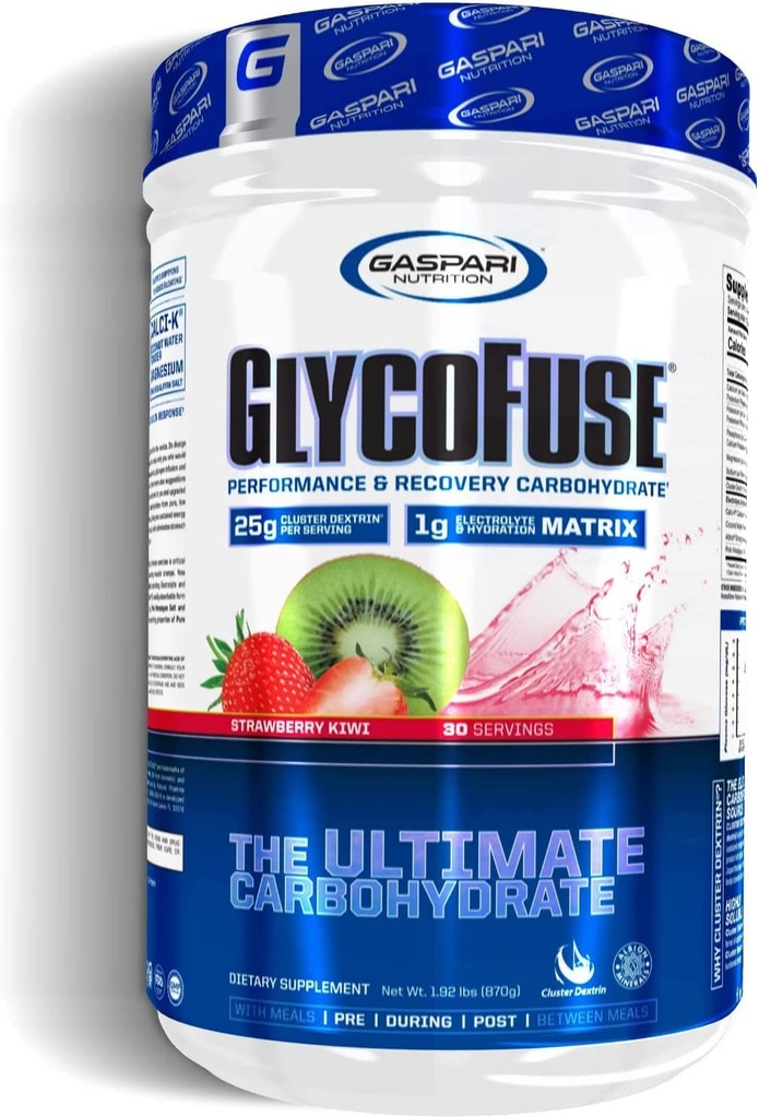 Gaspari Nutrition Glycosulf: Wydajność i odzysk węglowodanów, 25g Cluster Dekstryna i 1g Electrolyte and Hydration Matrix (Truskawka Kiwi, 30 Służenia)