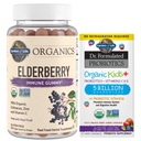Garden of Life Organics Elderberry Gummies for Adults & Kids - Immune Support Supplement & Dr. Formulated Probiotics Organic Kids+ Plus Vitamin C & D - Berry Cherry