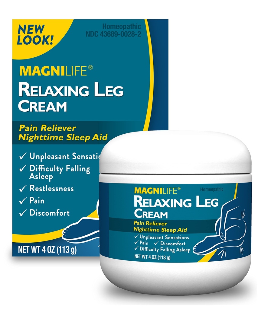 MagniLife Relaxing Ling Cream, Restless Legs, Deep Penetrating Topical for Pain, Naturally Soothe Cramping, Discomfort i Tossing z Lavender i Magnezu - 4oz