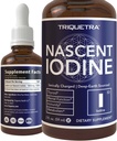 Nascent Jod Supplement 400 Słupki, Butelka szklana, Wegan, 1800 mcg - 600 mcg na kroplę - Czysty, Czysty kolor - Wspiera zdrowie tarczycy, Energia, Immunitet & Metabolizm (2 oz.)