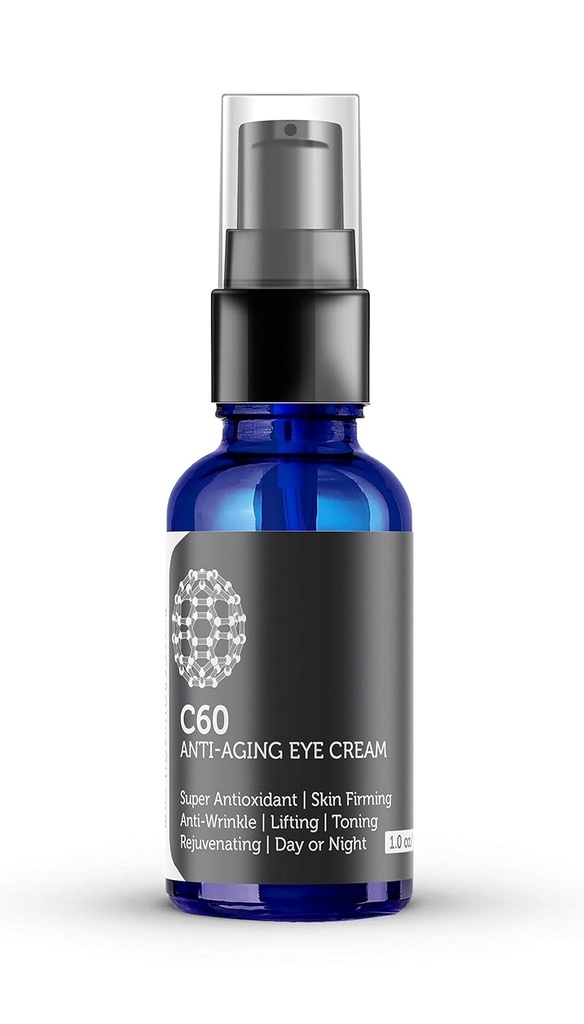C60 Anti-Aging Eye Cream 30ml z Matrixyl 3000, Tripeptyde- 5, Nawadniający Botaniczny Kwas hialuronowy i Witamina C dla mężczyzn i kobiet Made with Organic Ingredients