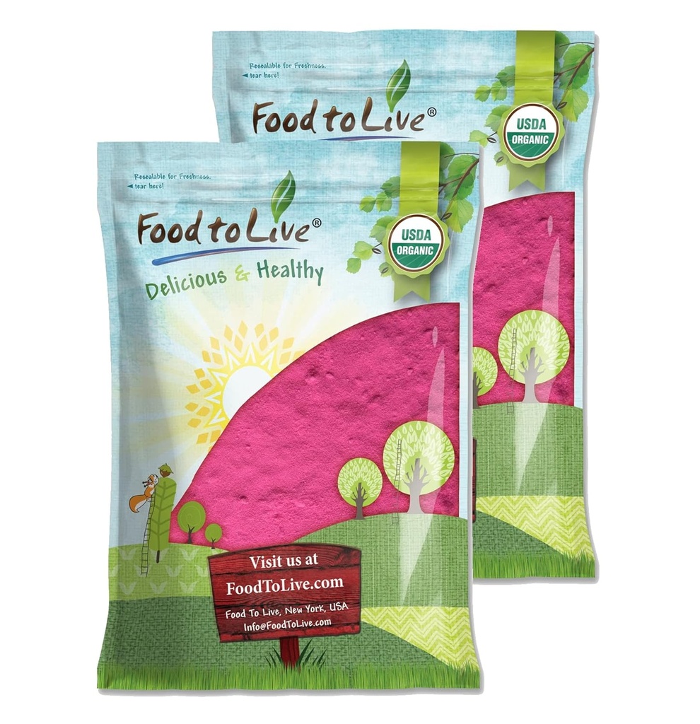 Organiczny smoczy proszek owocowy, 16 funtów - Non-GMO, Surowy Pitahaya, Wegan, luzem, Zawiera Maltodekstryna