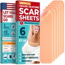 Medical Grade Silicone Scar Sheets - 6pk (5.7 "x1.6") - Widoczna różnica w znakach chirurgicznych i keloidowych - wielokrotnego użytku C- Section Scar Silicone Strips - Łatwe w użyciu Strips