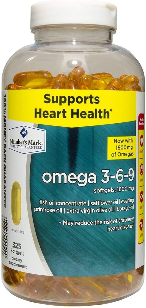 Mark Omega 3, 6, 9 Suplement diety 1600 Mg, żele miękkie, 325Count