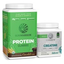 Sunwarrior Brown Rice Protein Powder Plant- based 124; Czekolada 30 Słupki & Kreatyna Monohydrat proszku