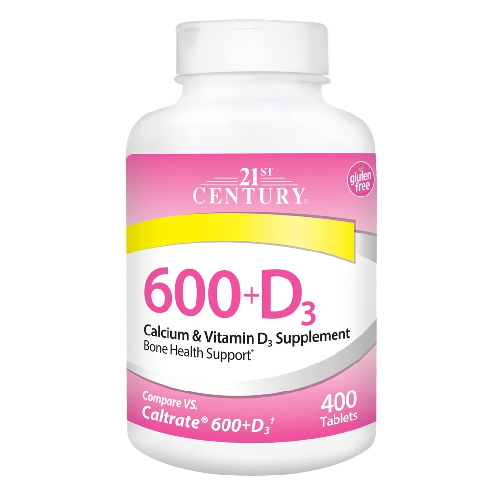 21. Century Wapń Plus D Suplement Tabletka, 600 mg, 400