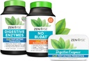 Zenwise Health Bliss Bundle Digestive Enzymes + No Bloat + Free Travel Tin - przed i post Meal Digestive Routine z enzymami i probiotykami dla trawienia