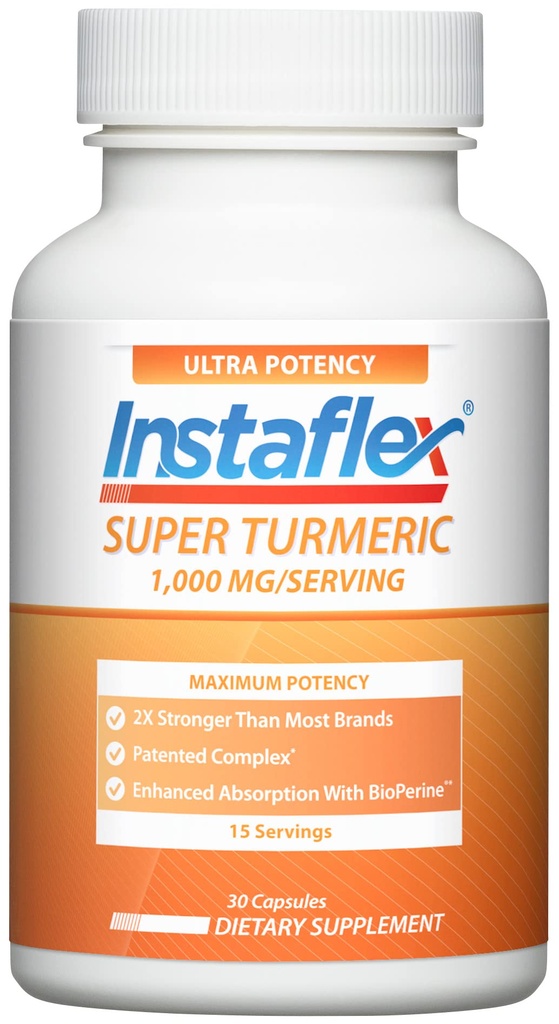Instaflex Super Turmeric - 1000mg kurkumina turmerowa z BioPerine, ekstrakt Black Pepper, 95% kurkuminoidy, 30