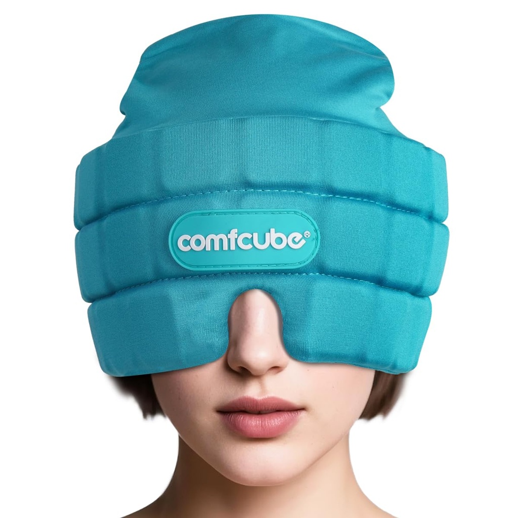 Migrena i ból głowy Relief Ice Cap, 2 Godziny Długotrwałe długotrwałe zimno Terapia Gorzka i zmywalna Forma mocowania Ice Hat do Sinus & Stress Relief, Puffy Eyes, Ciężkie Migreny, Chemo