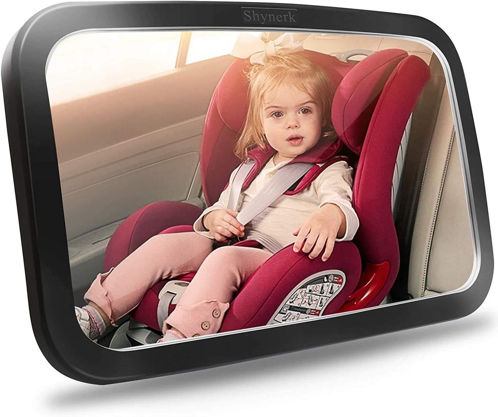 Shynerk Baby Lustro samochodowe, bezpieczne fotelik samochodowy Lustro do tylnych twarzy niemowlęcia z szerokim Crystal Clear View, Shatterproof, 360 ° obrotu, Crash Tested i certyfikowany