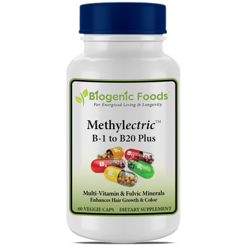 Metylectric B- 50 Complex - Methylled B1 - B20 Multi- Witaminowe i Fulvic Minerals, Veggie Caps