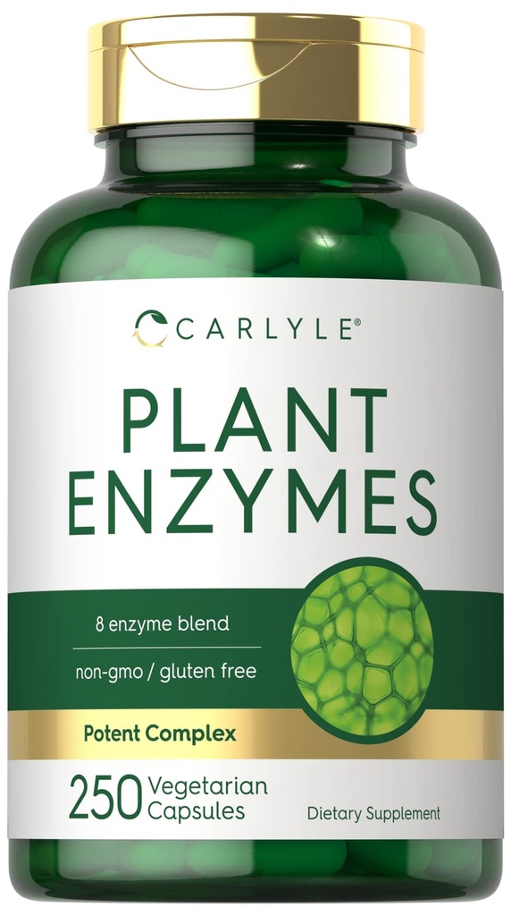 Enzymy Carlyle Plant z proteazą, papainą, laktą i bromelainą 124; 250 Kapsułek