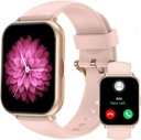 RUIMEN Smart Watch for Men Women (Odpowiedź / Wykonanie połączeń, 2 Zespoły w tym), 1.8 "Smartwatch for iOS / Android Phones, Fitness Tracker Heart Rate / Sleep Monitor Cyfrowy zegarek wodoodporny różowy