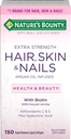 Nature 's Bounty Optimal Solutions Hair Skin & Nails Dodatkowa siła Softgels, 150 Liczba