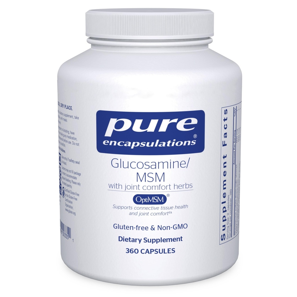 Pure Encapsulations Glucozamine MSM XI124; Supplement for Joint Support, Mobility, Comfort, Cartilage Health, and Connective Tissue * XI124; 360 kapsułki